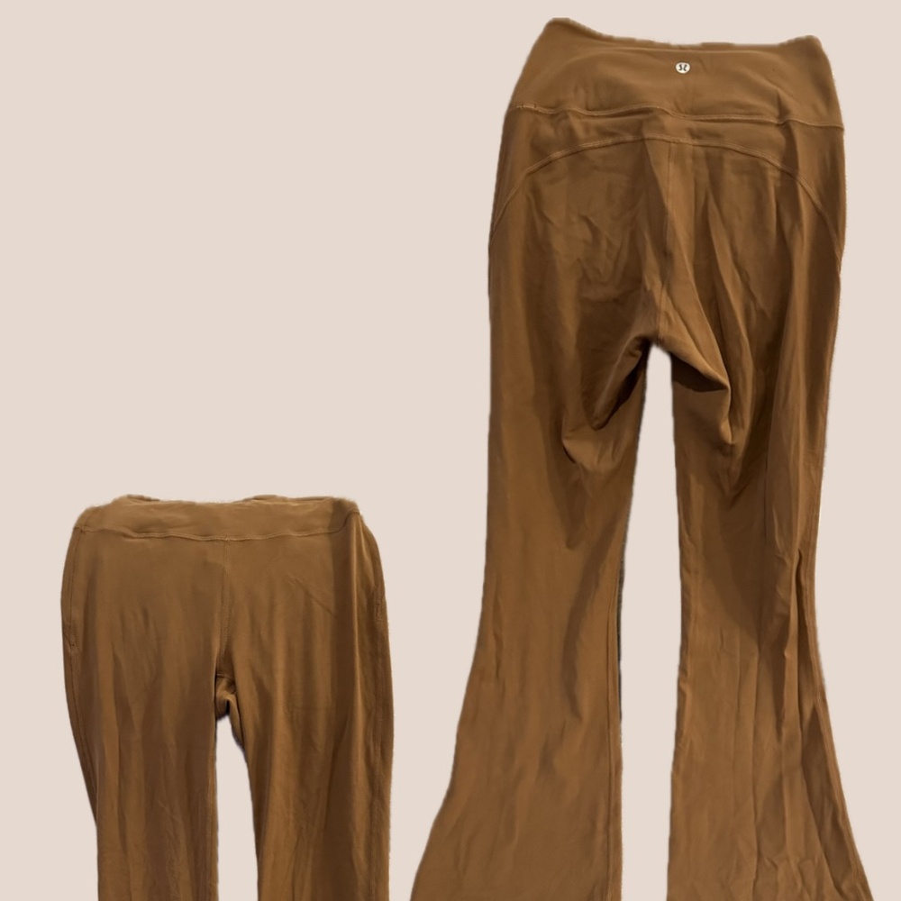 Lululemon caramel colored flared leggings